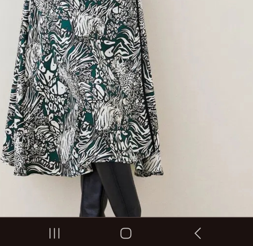 Karen Millen Green and White Patterned Dress